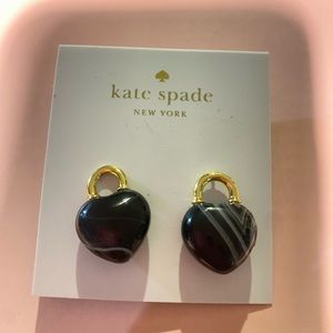 Kate Spade Stone Heart Lock Stud Earrings